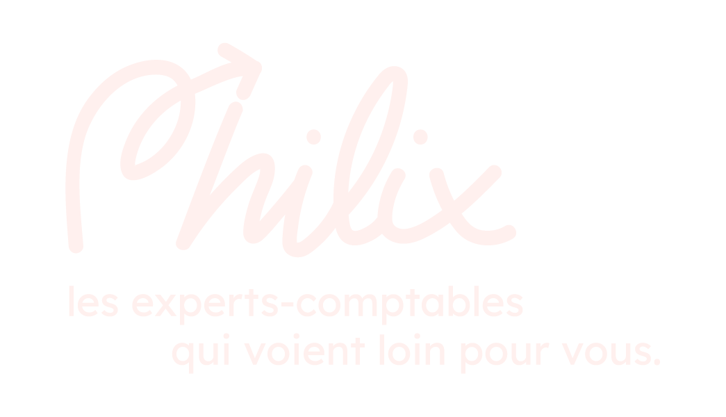 Logo Phillix avec baseline "Les experts-comptables qui voient loin pour vous"